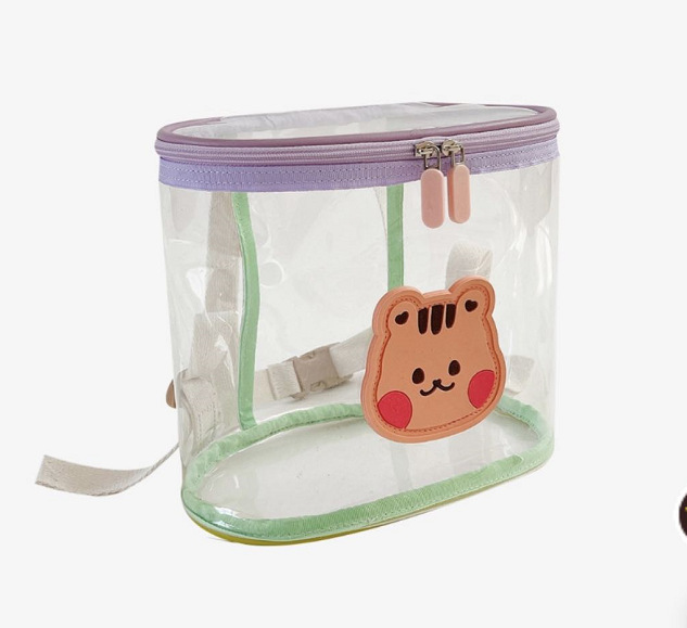 Picture of Ins K-Style of Dot Same Animal Contrast Transparent Backpack Kindergarten Beach Cosmetics Bag Transparent Jelly Bag