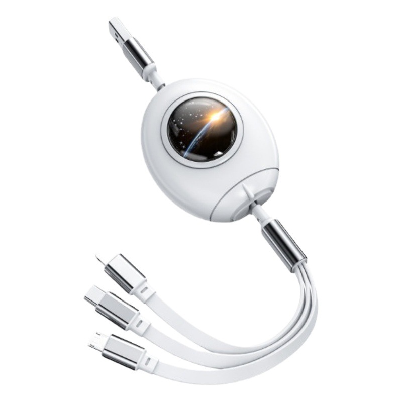 New capsule one-to-three data line telescopic multi-head charging line 3a fast charging gift line fast charging line