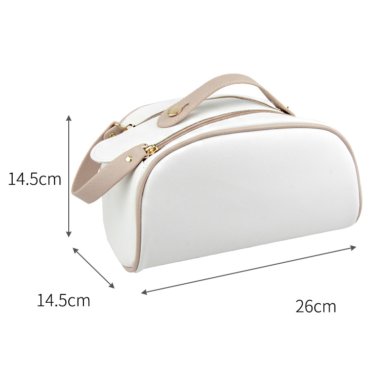 Picture of New high-value double-pull cosmetic storage bag cosmetic bag a batch of portable travel cosmetic bag