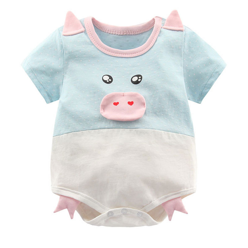 Picture of Cartoon Baby Clothes for Boys, Summer Jumpsuits for 100 Days and Full Moon, Summer Clothes, Thin Crawl Clothes, Breathable