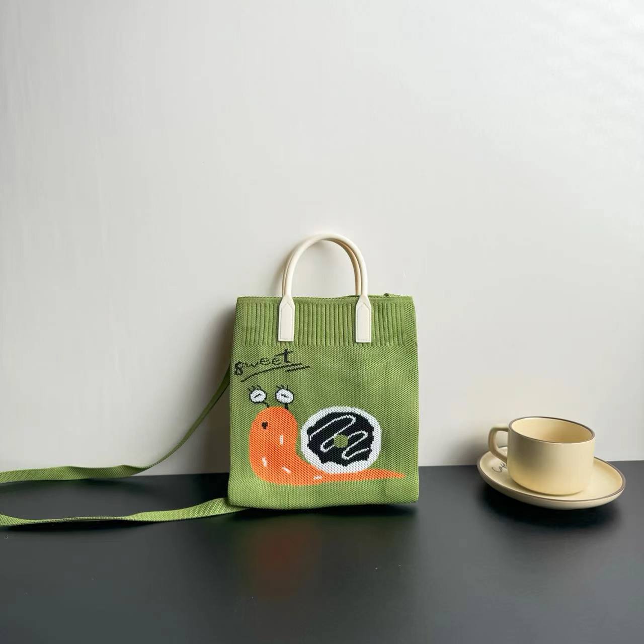 Picture of New Large Capacity Knitted Bag Advanced Sense Ins Mobile Phone Bag Niche Shoulder Crossbody Bag Cartoon Fashion Handbag