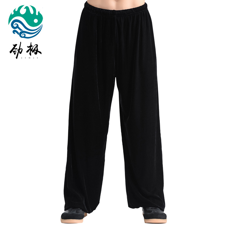 Picture of Big Sale Tai Chi Suit Men's Spring Gold Velvet Tai Chi Morning Practice Martial Arts Pants Women's Practice Pants Sports Performance Pants