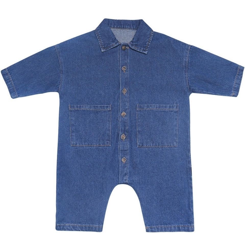 Picture of Baby and Toddler's Denim Jumpsuit Spring and Autumn Long-sleeved Workwear Cowboy Clothes Baby Climbing Clothes Boys' and Girls' Cowboy Fashion