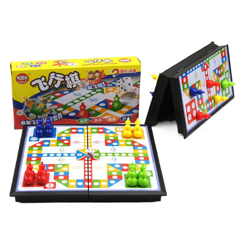 Children's Magnetic Folding Flying Chess Primary School Kindergarten Portable Five Beast Jumping Chess Educational Toys