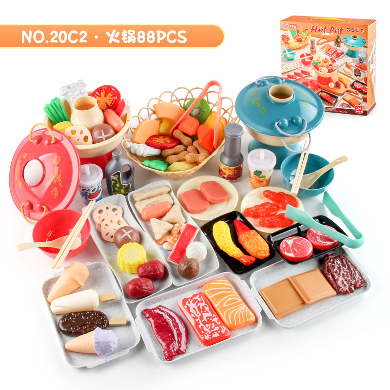 Picture of Children's Play House kitchen toys hot pot skewers barbecue suit small hot pot skewers ingredients kitchenware color box