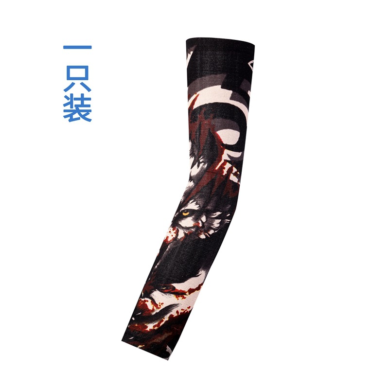 Picture of Outdoor Sleeve Tattoo Sleeve Seamless Men's and Women's Flower Arm Riding Sunscreen Sleeve Tattoo Arm Gifts