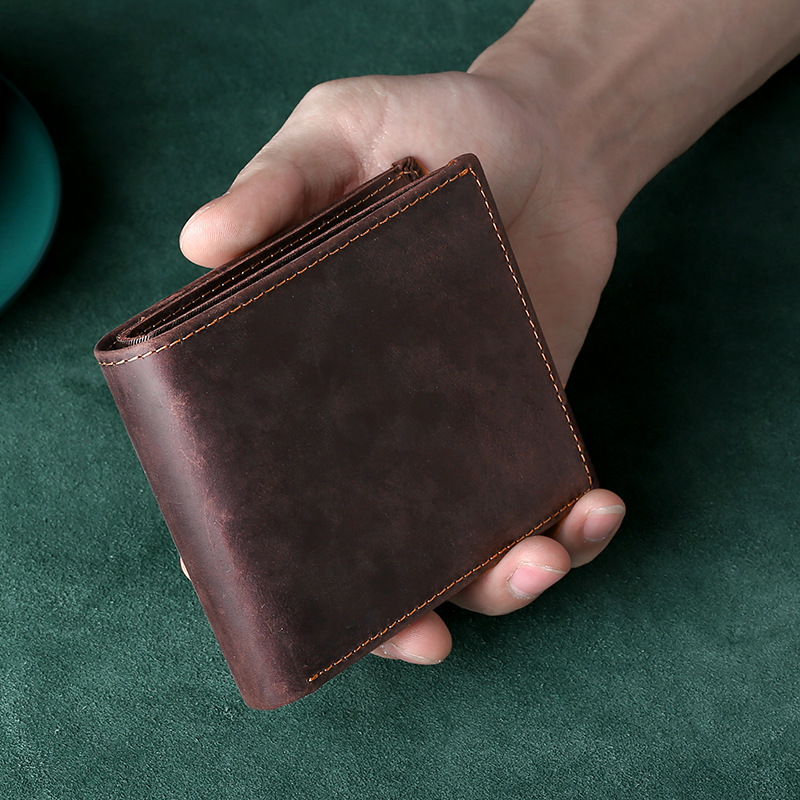 Picture of Men's Genuine Leather Wallet 2022 New Retro Crazy Horse Leather Wallet High-End Brand Men's Wallet Business Fashion Soft