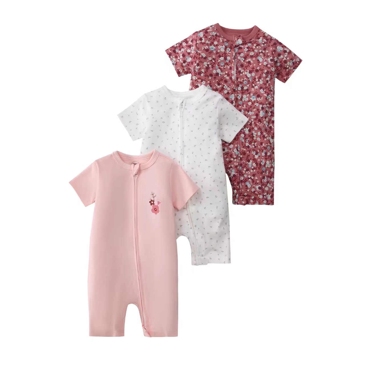Picture of Foreign trade children's clothing summer baby jumpsuit short sleeve double zipper climbing clothing newborn baby gift box for cross-border
