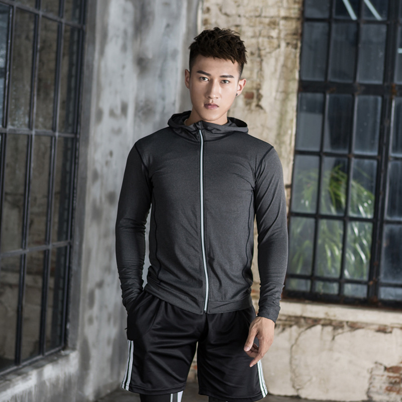 Picture of Fitness Clothes Running Clothes Men's Summer Ice Silk Quick-drying Clothes Equipment Training Hall Long-sleeved Physical Fitness Sportswear suit