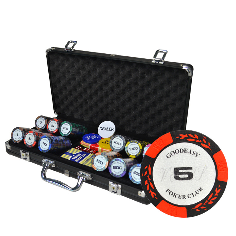 Texas Hold'em Wheat Suitcase Aluminum Case Chip Coin Mahjong Poker Chips Card Points Coin Aluminum Case Set
