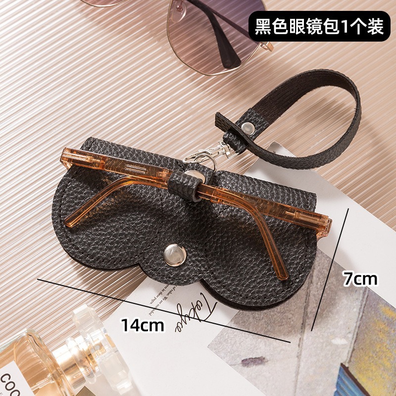 Picture of Simple Fashion Portable Sunglasses Protective Case Sunglasses PU Protective Case Sunglasses Storage Bag Red Bag