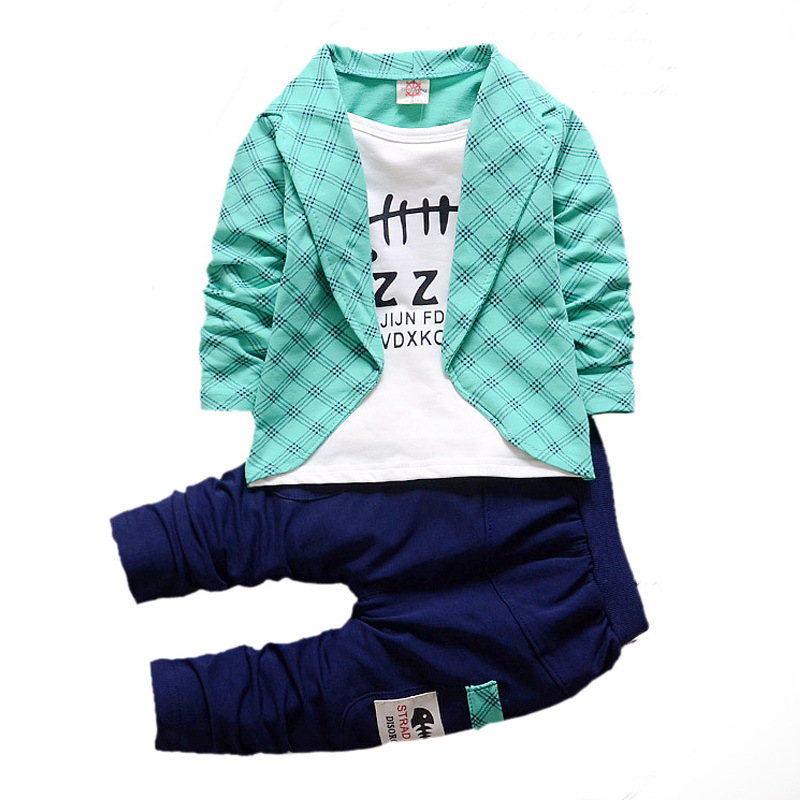 Picture of AliExpress spring and autumn fake three-piece casual Children suit 0-4 years old cartoon printed suit collar fashion