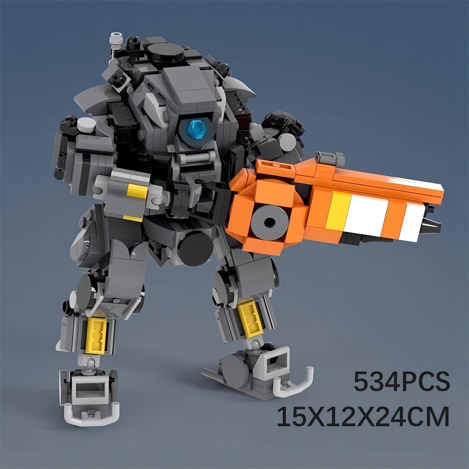 Picture of MOC Compatible Lego Assembled Model Robot Titan Fall Q Edition Ion Domestic Small Particle Building Blocks