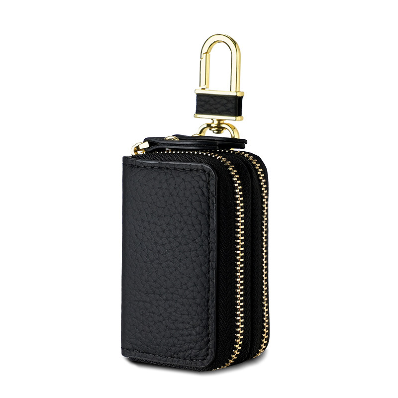 Picture of New double-layer key bag leather car key cover men's and women's first layer cowhide key bag copper hardware key chain