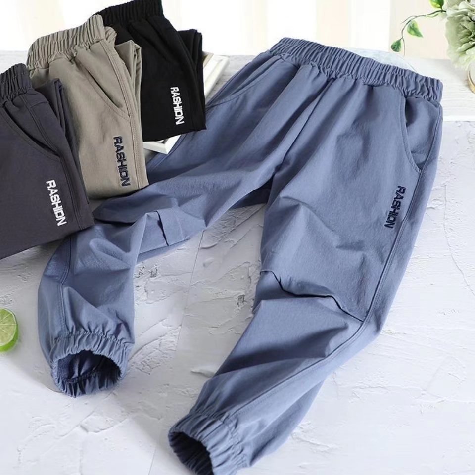 Boys' Sweatpants Boys' 2023 New Thin Summer Anti-Mosquito Pants Medium and Large Children's Loose Leggings Long Pants Trendy Autum
