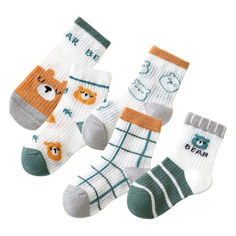 Children's socks summer thin boys mesh breathable cotton socks women's socks cartoon baby socks spring and summer Foreign trade Wholesale