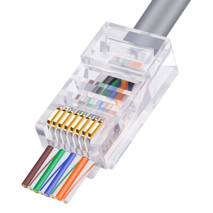 Yongwei through-hole type super five categories six categories non-shielded crystal head EZ-RJ45/8P8C network cable connector crimping pliers