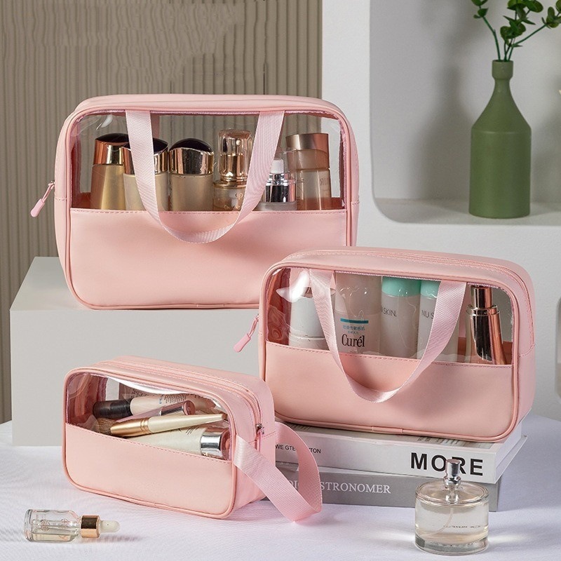 Portable Transparent Cosmetic Bag Large Capacity Advanced Sense Portable Waterproof Toiletry Bag Multi-Functional High-Value Storage Bag