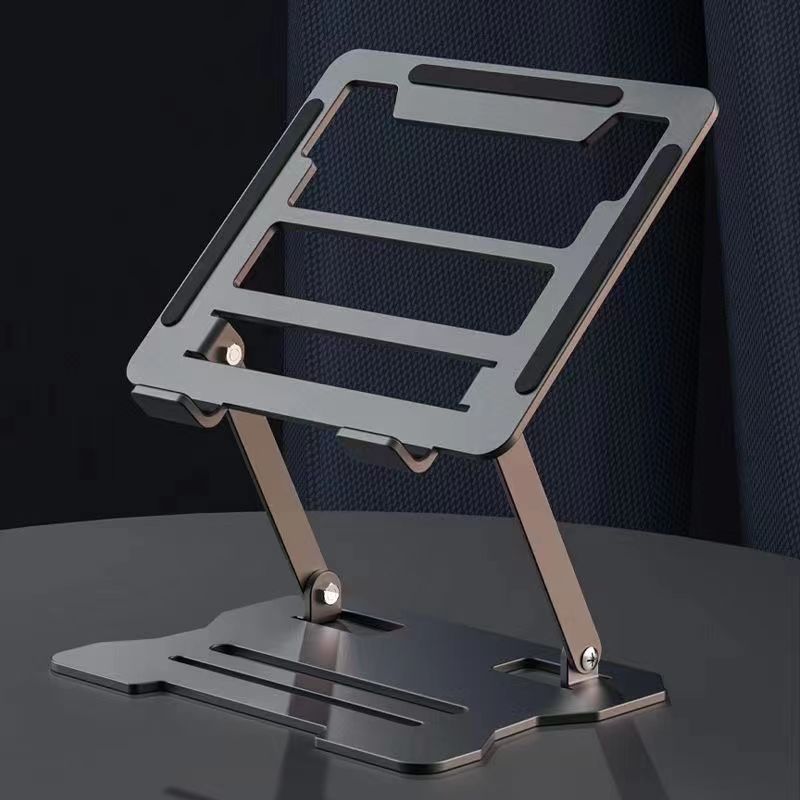 Picture of Metal Laptop Bracket Computer Bracket Steel Gold Lifting Portable Elevator Rack Base Folding Heat Rack