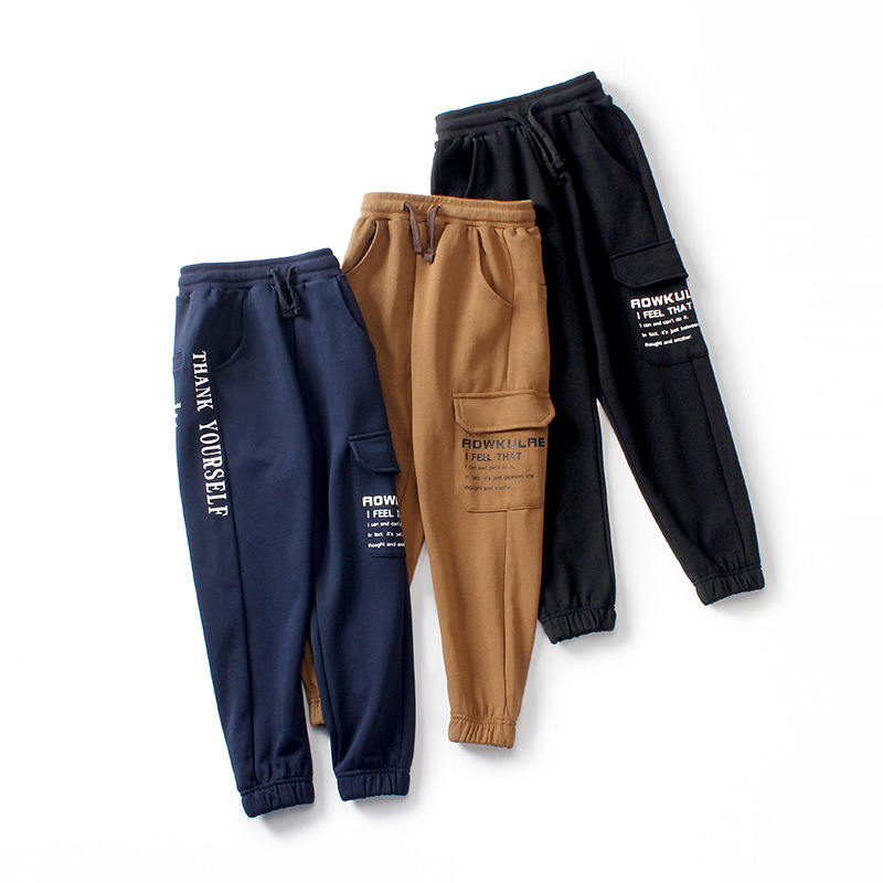 Picture of Children's Clothing Spring and Autum Korean Style New Boys' Pants Medium and Large Kidsren's Casual Overalls Pants Kidsren's Anti-Mosquito Pants