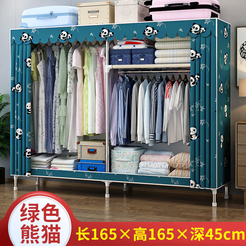Picture of 2025 New Steel Pipe Fabric Wardrobe Simple Assembly Wardrobe Home Bedroom Cabinet Rental Single Wardrobe