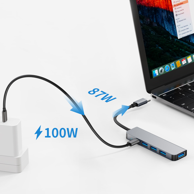 Picture of Cross-border manufacturers five-in-one typec hub usb hub one-to-four laptop tablet splitter