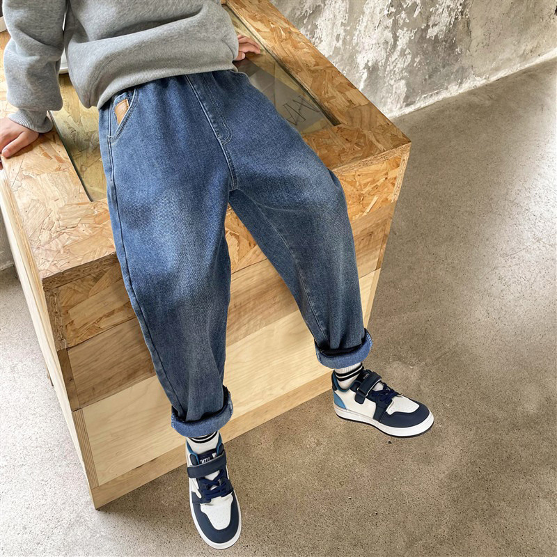 Picture of Boys' Velvet Pants, Autumn and Winter Jeans, Autumn Clothing, 2025 New Kidsren's All-In-One Velvet Pants, Big Kidsren's Pants, Trendy