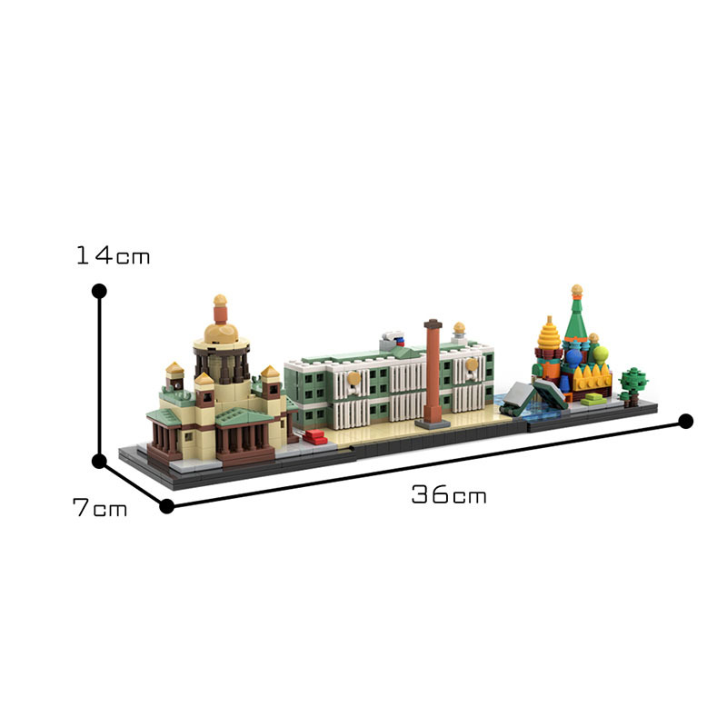 Picture of MOC Block Compatible Lego Set Russia St. Petersburg Skyline Patchwork Building Street View