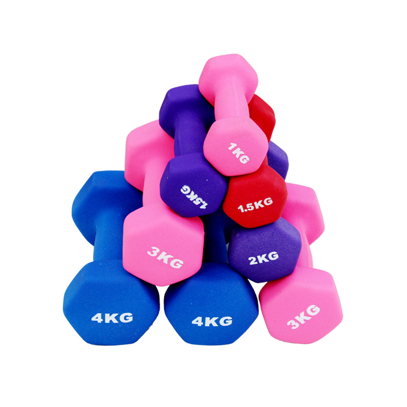 Picture of Men's and Women's Dipped Small Dumbbell Home Exercise Yoga Jumping Dumbbell Hexagon Thin Arm Dumbbell Spot Support