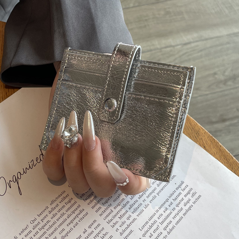 Picture of Silver Card Holder women's thin small genuine leather high-end 2023 new cowhide card holder anti-degaussing high-end card