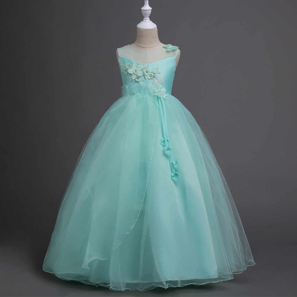 Picture of Children's Princess Skirt Mesh Foreign Trade Girl's Dress Flower Girl's Dress Skirt Big Child Host Show Dress