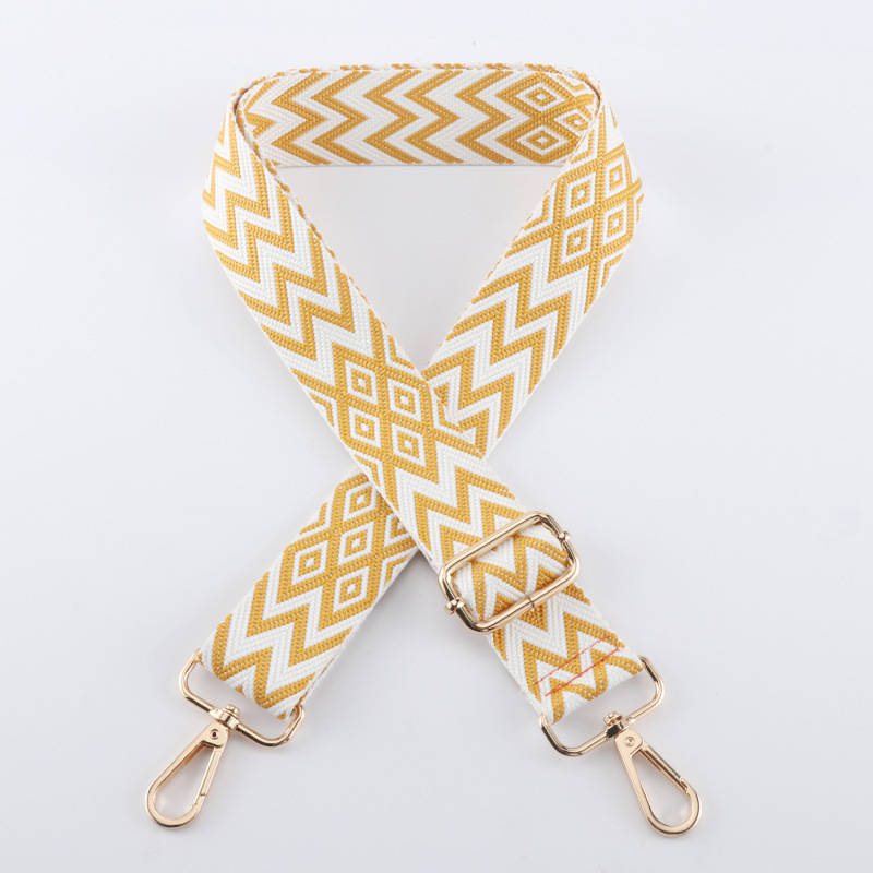 Picture of Bag shoulder strap crossbody strap adjustable widened shoulder strap gold silk jacquard bag strap