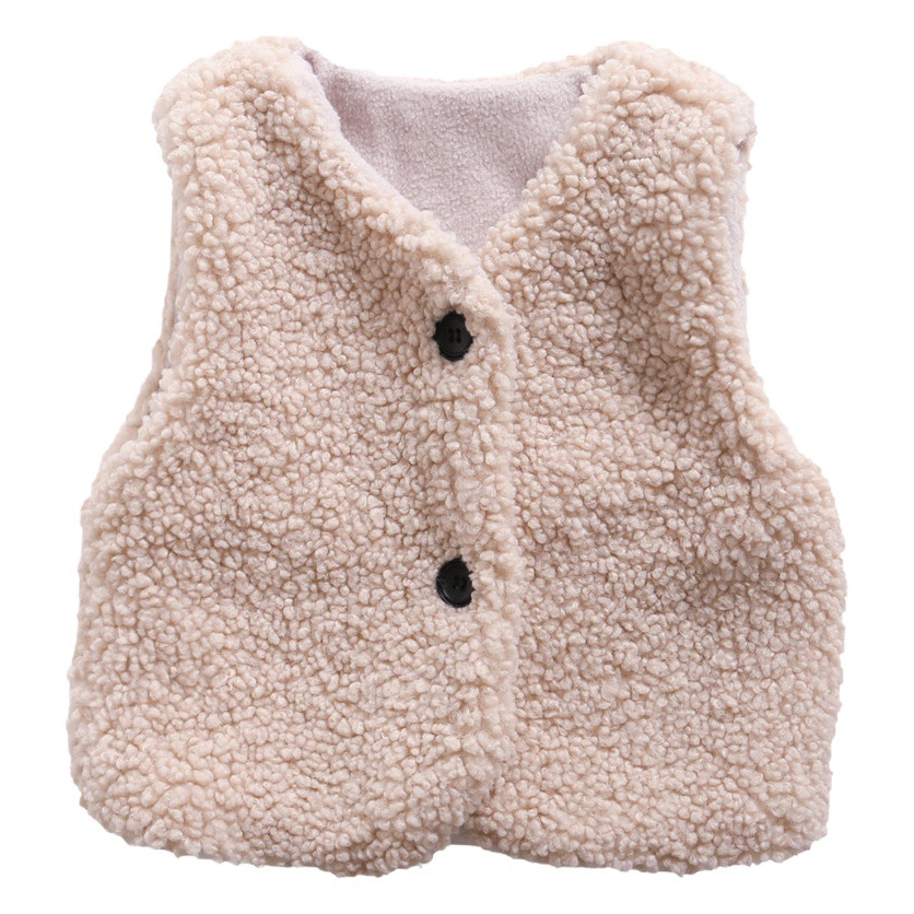 Children's Clothing 2025 New Winter Style Children's Warm Vest Korean Style Lamb Velvet Fleece-Lined Thickeneded Vest for Boys and Girls