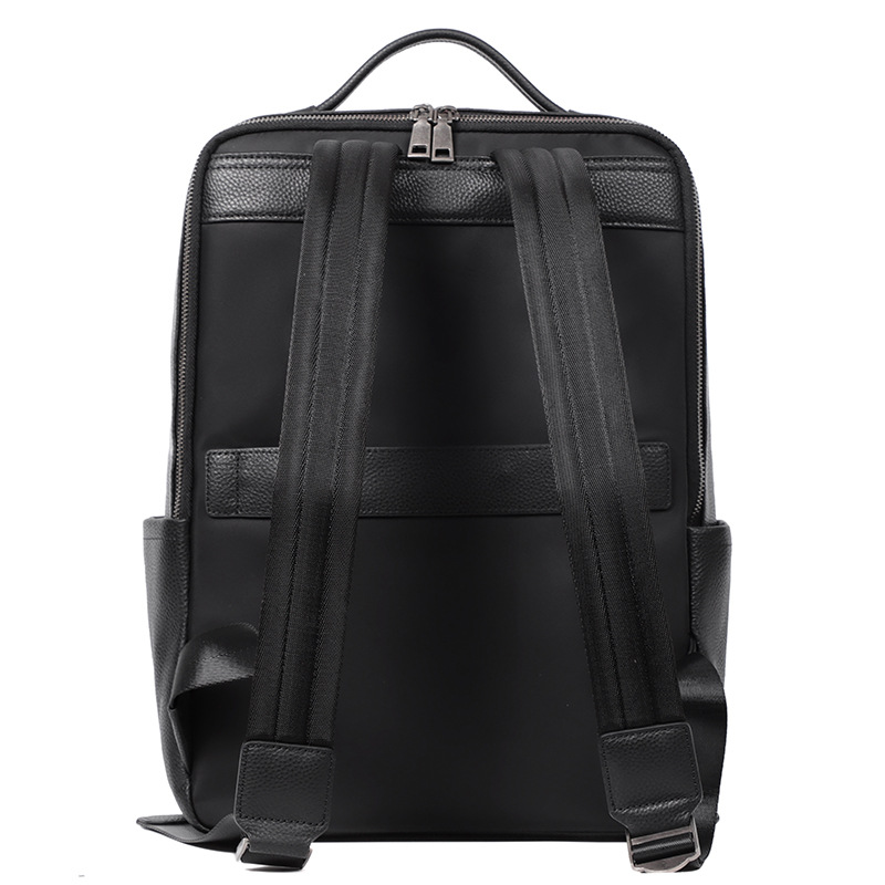 Picture of 15.6-inch computer backpack large capacity backpack men's leather backpack first layer cowhide student schoolbag travel bag
