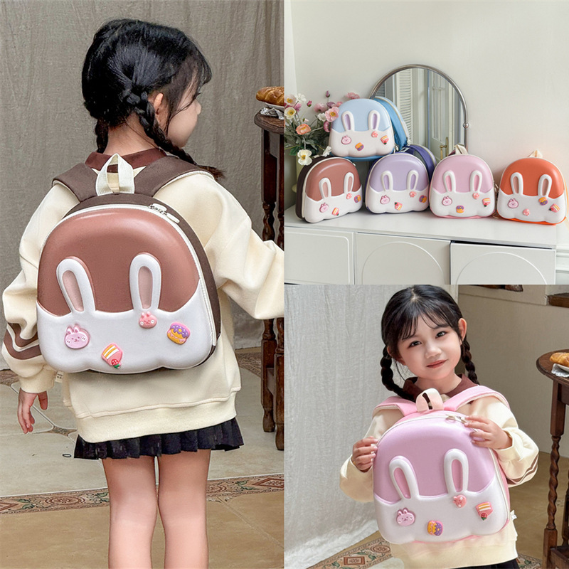 2024 New Cartoon Children's Schoolbag Kindergarten Eggshell Bag Men and Women Luminous Rabbit Cute Girl Backpack