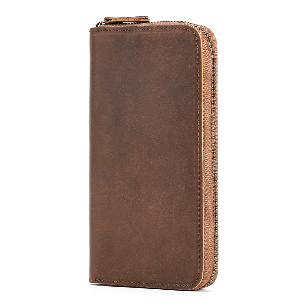 Picture of Cross-Border Retro Crazy Horse Leather Wallet Men's Rfid Business Long High-End Clutch Bag Genuine Leather Wallet Men's Wallet
