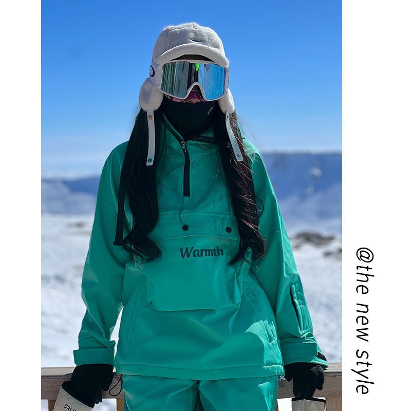 Picture of in stock Wholesale Snowboard Ski Suit Hooded Girls Bright Color Waterproof Warm fleece-lined Thickened Jacket Mountaineering Suit