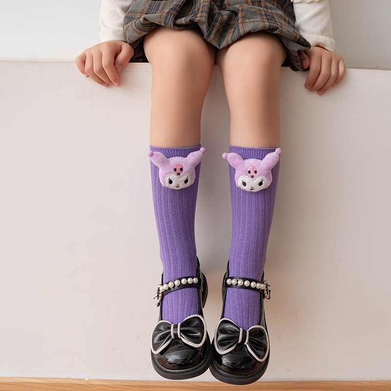Picture of Children's cartoon socks boys and girls tube socks three-dimensional doll cute kulomi doll pile socks manufacturers wholesale