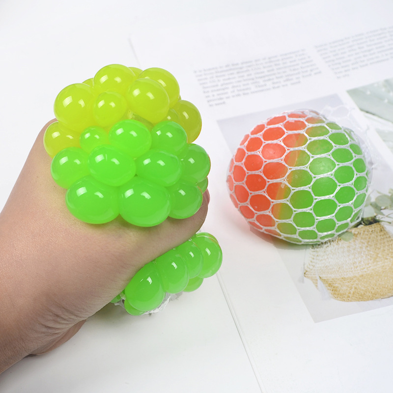 Picture of Creative new color beads fruit double hand pinch squeeze grape Ball Trick Trick decompression toys funny pinch music