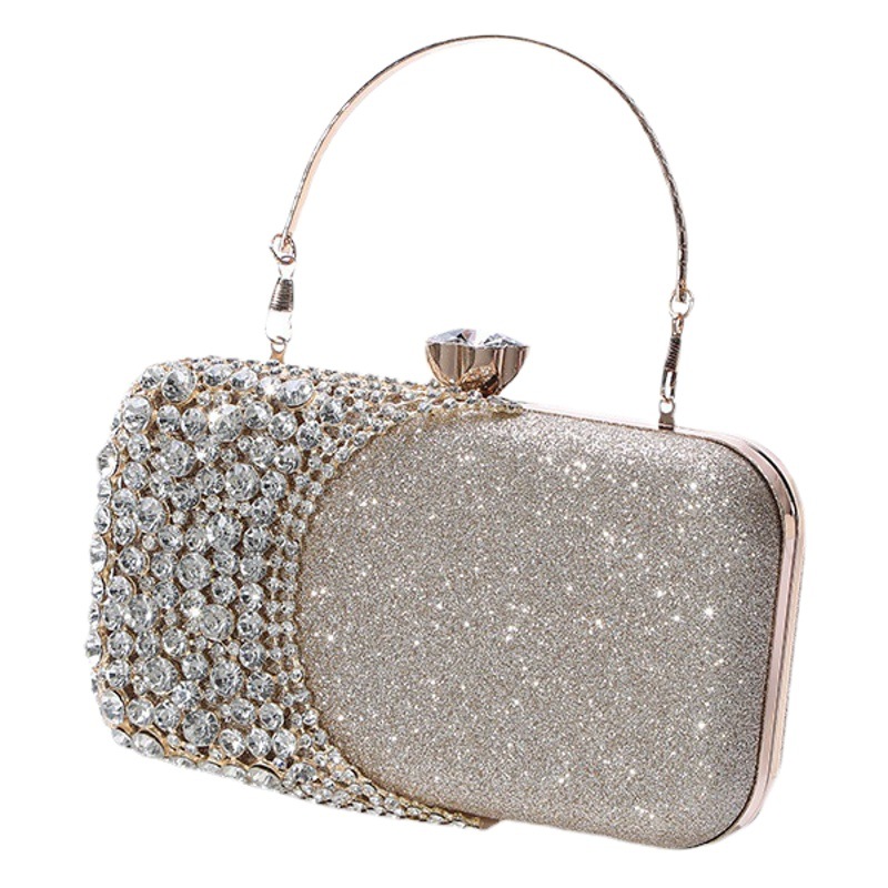Internet Celebrity Diamond-encrusted Evening Bag Women's Hand-held Gift Bag Didi Shining Celebrity Banquet Cheongsam Handbag Cosmetic Bag
