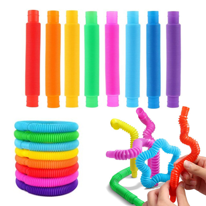 Picture of Cross-border pop tube color stretch plastic tube corrugated decompression tube vent telescopic tube decompression toy wholesale