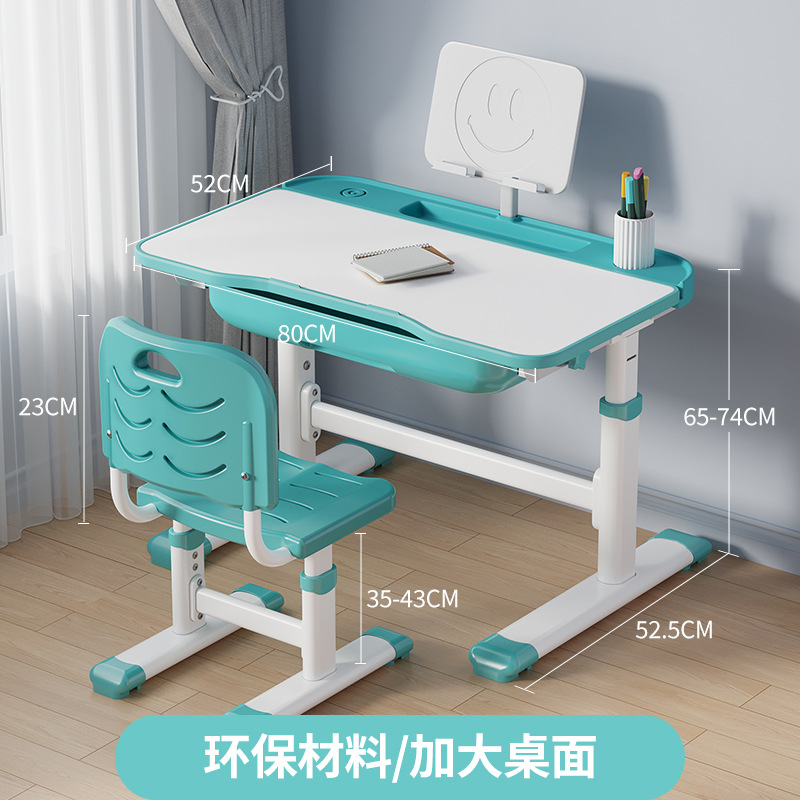 Picture of Children's Learning Table Primary School Students' Simple Writing Homework Desk Home Children's Desk and Chair Liftable Table suit