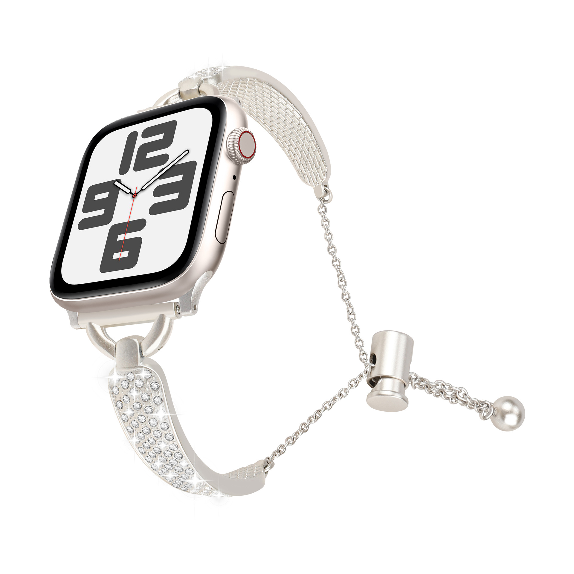 Picture of For Apple Watch Strap Metal Diamond Adjustment Chain appleiwatchs1098 Curved Thin Strap Wholesale