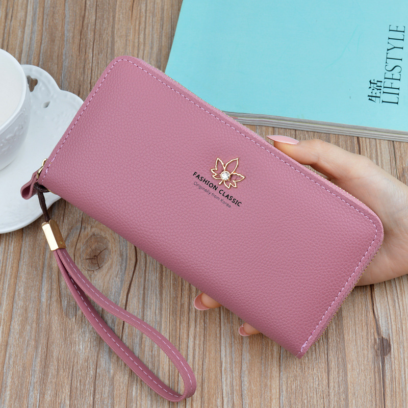Picture of New Women's Wallet Women's Long Zipper Clutch Bag Women's Fashionable Simple Large Capacity Litchi Pattern Wallet Phone Bag