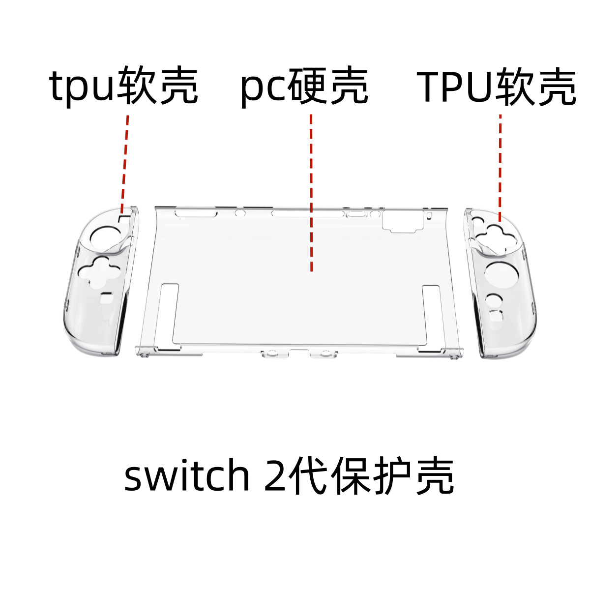 Picture of Suitable for Nintendo Switch 2Nd Generation Game Console Tpu Split Shell Pc Crystal Shell Transparent Protective Soft Shell S