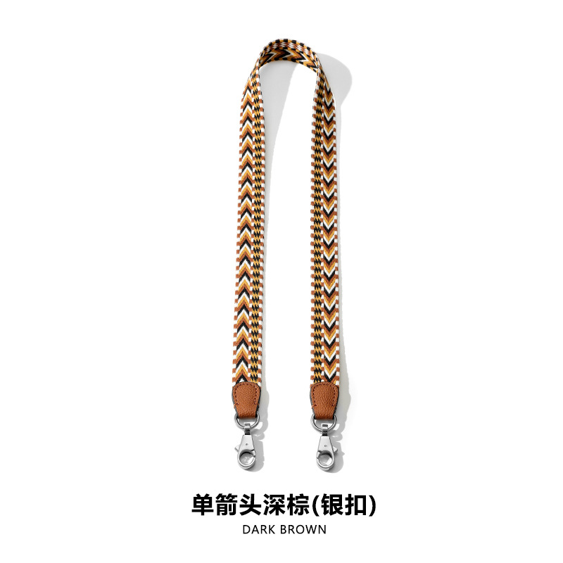 Picture of MHS-F-33 Single Arrow Pattern Wide Shoulder Strap with Litchi Pattern Strap High-end Canvas Patchwork Bag Shoulder Strap Accessories