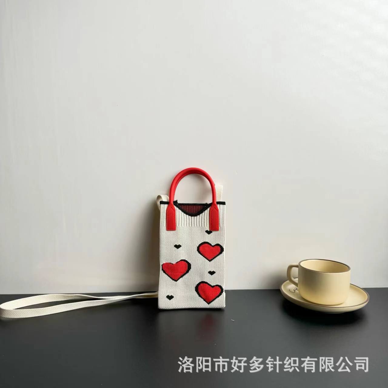 Picture of Advanced Sense Ins Mobile Phone Bag New Cartoon Knitted Bag Dopamine Niche All-match Crossbody Shoulder Bag Handbag