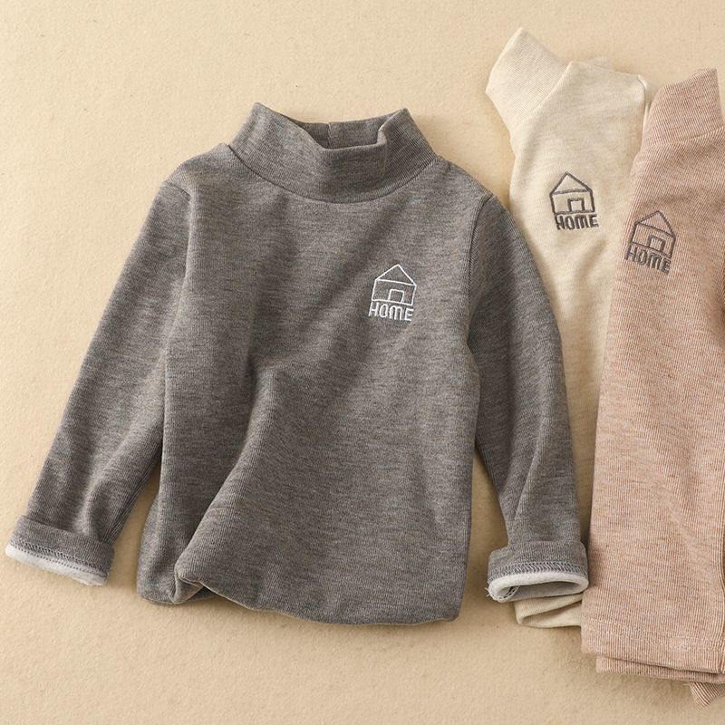 Picture of Children's self-heating bottoming shirt autumn and winter boys and girls half turtleneck warm inner Top Baby long sleeve T-shirt fashion