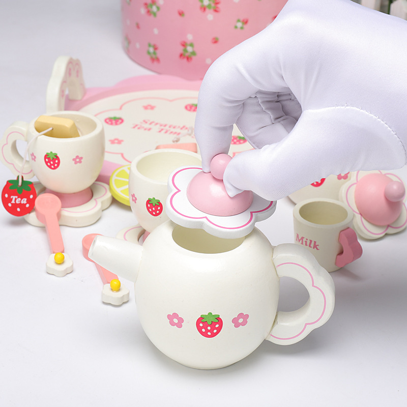 Picture of Children's kitchenware toy girl suit gift lemon white afternoon tea set simulation play house kitchen tableware