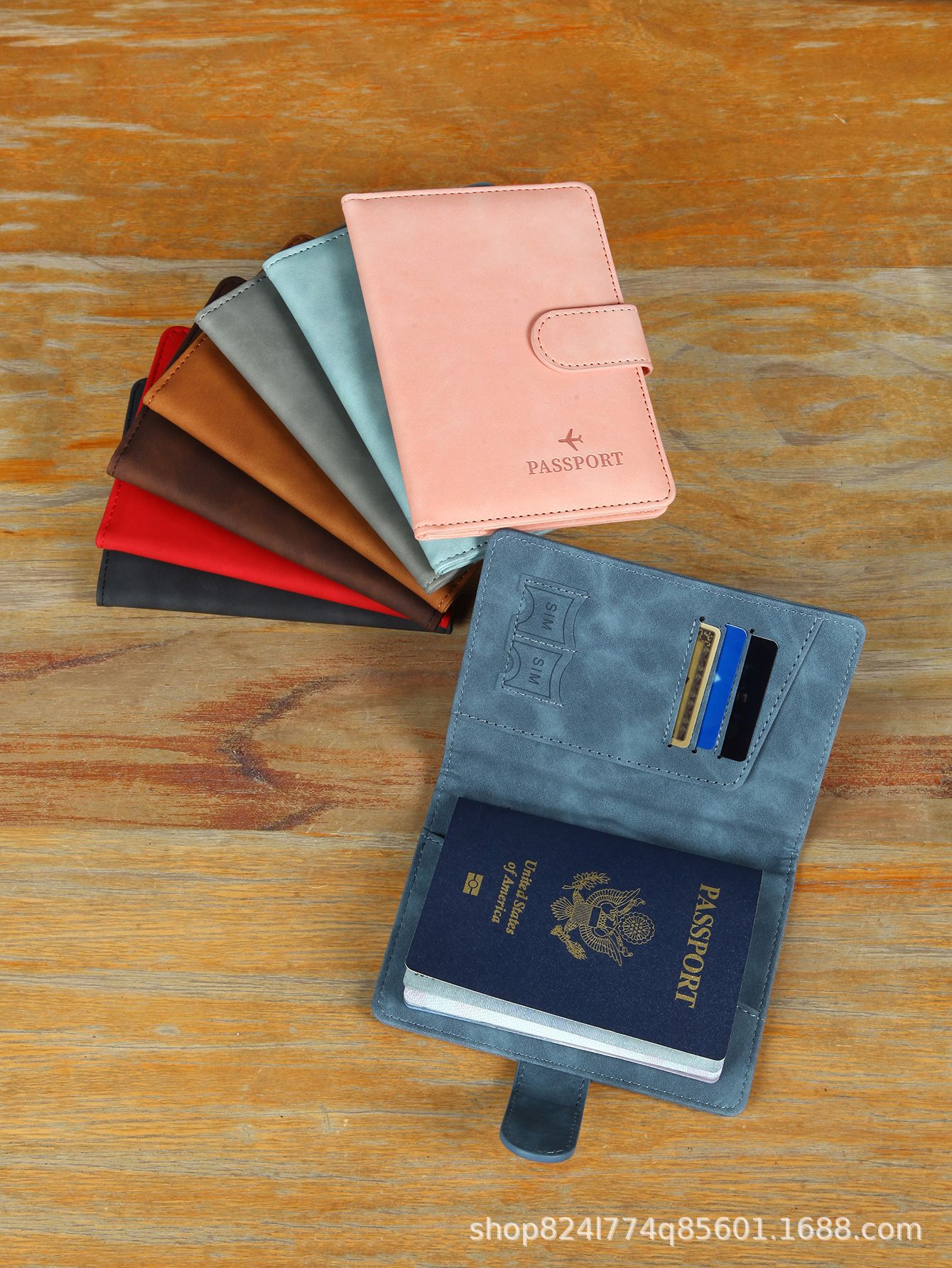 Picture of Spot New Rfid Passport Holder Convenient Multi-Functional Document Holder Pu Material Storage Travel Passport Bag